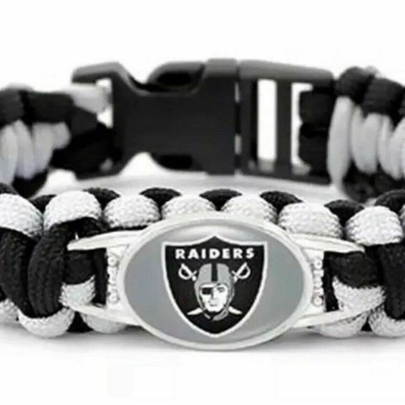 Oakland Raiders NFL Paracord Bracelet NEW - Picture 1 of 2